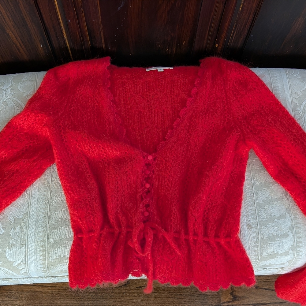 Sezane Red Elise Cardigan - Picture 3 of 5